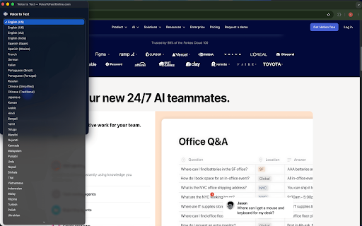 Voice to Text — VoiceToTextOnline.com :: Free voice typing in 55+ languages. Dictate anywhere in your browser. No download, no login required.