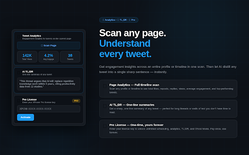 XPower — Tools for X.com :: AI rewrite, tweet scheduler, analytics, thread unroller, and Ghost Mode for X.com