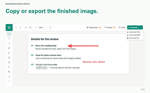 Screenshot Capture Studio — Full Page Screenshot :: Capture full pages in Chrome. Annotate, crop, and export PNG, JPEG, WebP, or PDF locally.
