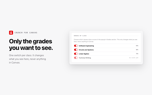 Crunch for Canvas :: Your Canvas coursework in Chrome: what's due, what's missing, your grades, and reminders before deadlines.