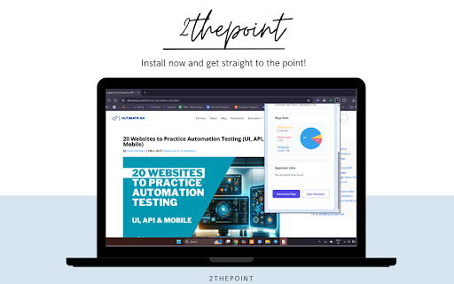 2thepoint :: Summarizes web page content in 3-4 lines with stats and important links