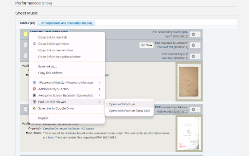 PODIUM: Sheet Music Studio :: Open web-based PDF scores in PODIUM: Sheet Music Studio. Fully self-contained for reliable offline use.