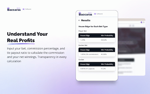 Baccarat Calculator :: Simple extension that helps users to calculate odds for Baccarat games.