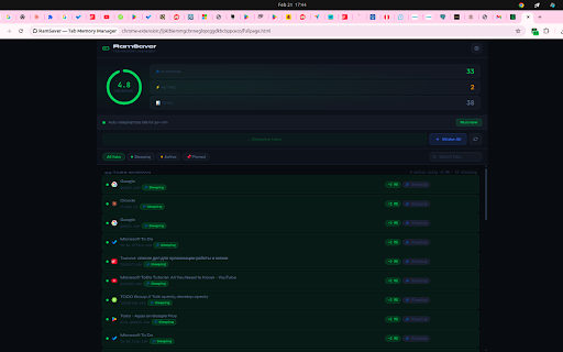 RamSaver - Tab Memory Manager :: Automatically suspend inactive tabs to free RAM. Keep Chrome fast with smart tab sleeping, whitelists, and live memory stats.