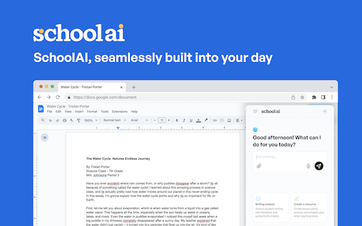 SchoolAI :: Educational AI platform for educators to create quality materials for students. COPPA & FERPA compliant.