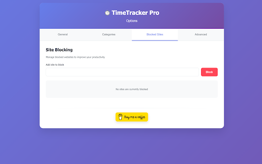 TimeTracker Pro :: Track time spent on each website with detailed statistics and site blocking