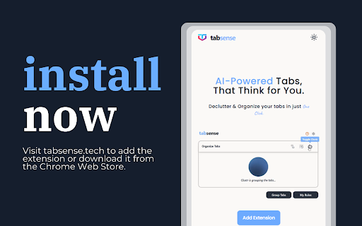 TabSense :: TabSense is an AI-powered Chrome extension that organizes your tabs into groups and streamlines your browsing.