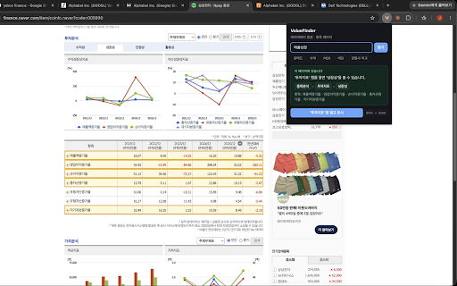 ValueFinder — Find financial metrics :: Find financial metrics on stock websites, highlight their location, and discover alternative sources.