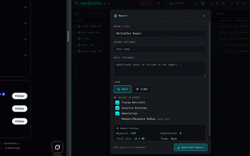 NetSniffer :: Wireshark-inspired network traffic analyzer with cyberpunk FUI
