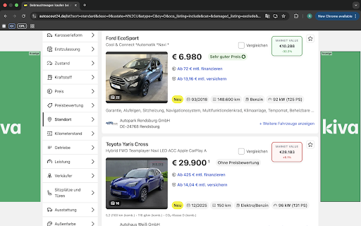 AutoScout24 Price Analyser :: See instantly if a car on AutoScout24 is a good deal. AI-powered market value, price range & deal rating on every listing.