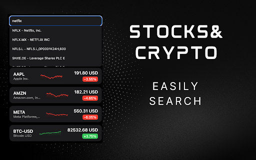 Stocks – Realtime Watchlist & Charts :: Track your favorite stocks & crypto in real-time with live charts, news, and quotes – all in a clean, customizable side panel.