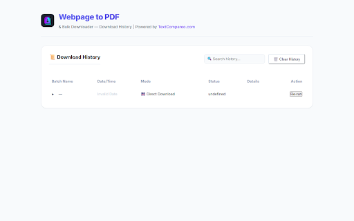 Webpage to PDF & Bulk Downloader :: Convert webpages to PDF, merge multiple pages into one PDF, extract links, and bulk download PDFs, images, documents, and files.
