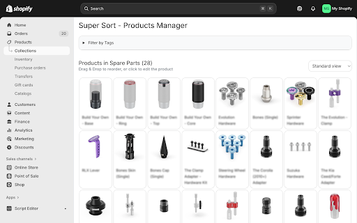 Super Sort - Shopify Product Sorter :: Drag & Drop products sorting for Shopify Collections with tag filtering