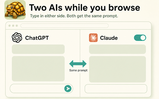 tata — Multi AI Chat Side by Side Compare Prompt, Split View Sidebar Boards :: Send one prompt to official AI chat sites. Compare real answers side by side in workbench, board or sidebar split view. No API keys.