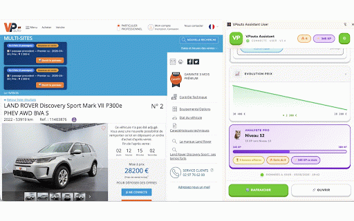 VPauto Assistant User :: Assistant d'analyse pour les encheres VPauto - historique, comparaison et alertes vehicules