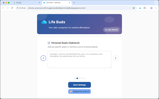 Life Buds :: Your daily companion for positive affirmations and goal reminders