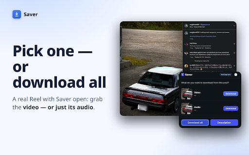Saver — Instagram Video Downloader, Reels, TikTok No Watermark, Facebook :: Save Instagram Reels, TikTok (no watermark) and Facebook videos in one click. Free, no login, no ads, original quality with sound.
