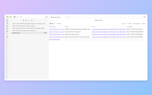 Genspark to Obsidian markdown file :: Save Genspark conversations to Obsidian markdown file with one click. Batch export Genspark conversations