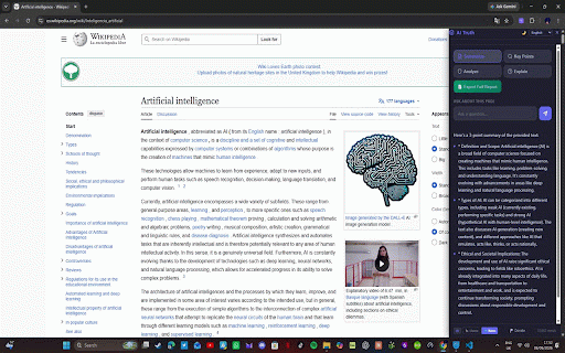 AI Veritas :: AI-powered reading assistant. Summarize, analyze, answer questions about any page.