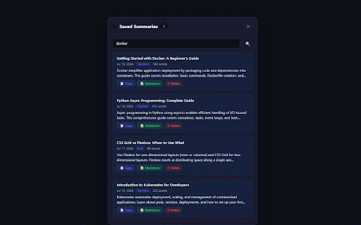 Summate: AI Page Summarizer :: Instant AI summaries of any page. Free on-device AI — no account or API key. Works offline; use your own key for top models.