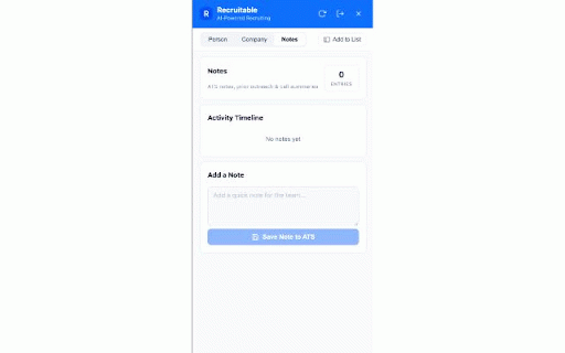 Recruitable - AI-Powered Recruiting :: Source, enrich, and import LinkedIn profiles into the Recruitable ATS - right from your browser.