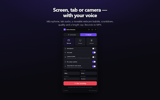 Screen Awesome — Record, Capture & Annotate :: The screen recorder that can't upload. No cloud, no account, no host permissions — capture, record and annotate on your device.