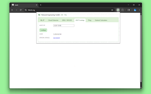 Network Engineer Toolkit :: Network Engineer Toolkit: Public IP, Cloud Detector, DNS / WHOIS, BGP Lookup, and Subnet Calculator