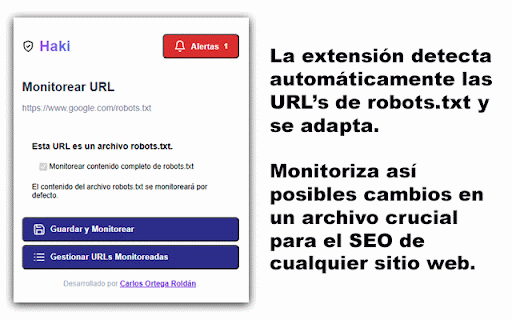 Haki - Website Change Monitor :: Monitorea las URLs clave de tu sitio web (o cualquier otro). Detecta y notifica cambios en su contenido y/o estructura al instante.