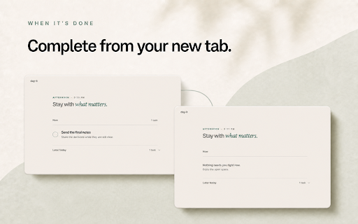Dayli: Your Tasks in Focus :: Stay focused by seeing only the tasks that matter now whenever you open a new tab.