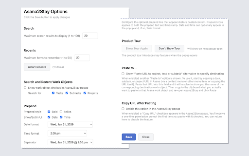 Asana2Stay :: Powerful clipboard paste to Asana: Paste from anywhere to any Asana task, subtask, or project flexibly and without navigating there