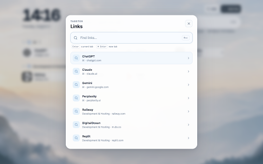 Tabster :: Your sites. Your setup. Always within reach — from every new tab and any webpage.