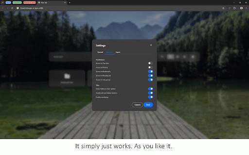 Quick access :: A clean, intuitive new tab page where you can access your Favorites, Reading List, and Tab Groups with just one click.