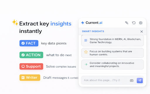 Current.ai :: Chat with any webpage using AI. Ask questions, get summaries, and analyze content in real-time — powered by Gemini.