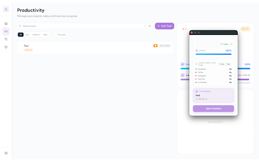 Flowtime :: Gamify your focus! Flowtime blocks social media distractions and turns your productivity into a rewarding game.