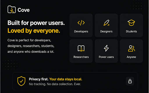 Cove — Download Router :: Route your downloads from any website to the right folder, automatically. Keep your Downloads folder organized.