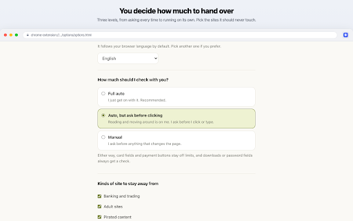 Wrks AI Browser :: Reads the page you are on and does the clicking and typing for you, driven by the Wrks AI Desk app on your computer.