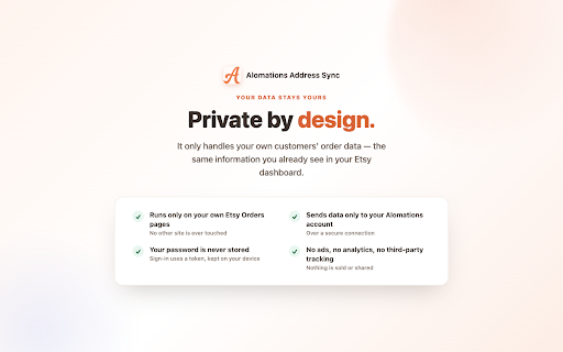 Alomations Address Sync :: Matches Etsy order shipping addresses by order number and sends them to Alomations.