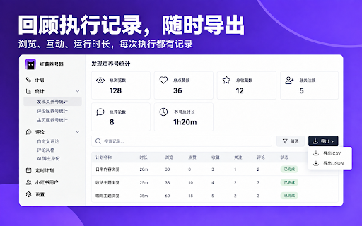 红薯养号器: 小红书一键自动养号,流量滚滚来 :: 一款帮助小红书博主&运营在网页版小红书自动养号(模拟真人浏览、点赞收藏、评论笔记等操作)的浏览器插件