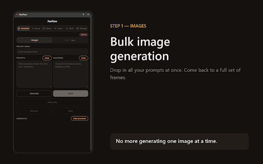 FoxFlow :: Generate images in bulk with Google Flow, add ElevenLabs voiceover, and auto-assemble the final video in CapCut.