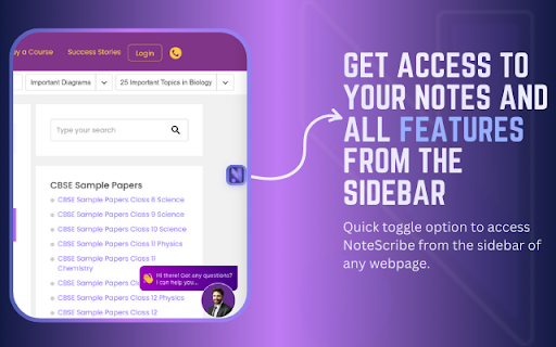 Notescribe :: AI Powered Note Taking Extension on chrome sidebar