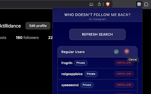 Instagram Unfollower Scanner :: Identify who isn't following you back on Instagram