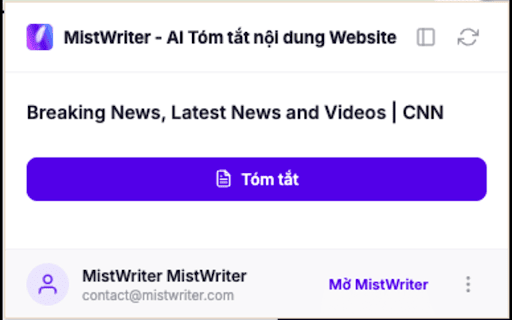 MistWriter - AI Tóm tắt nội dung Website :: Tóm tắt nội dung từ website với MistWriter AI chỉ với 1 click