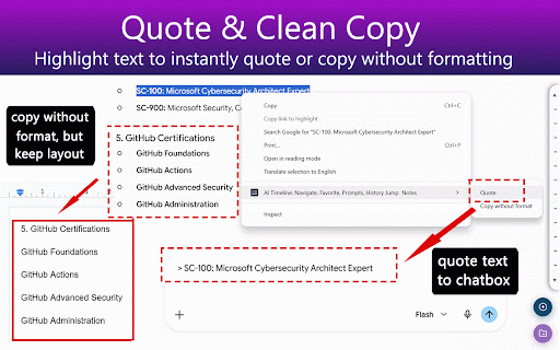 AI Timeline: Navigate, Favorite, Prompts & Notes for Gemini and ChatGPT :: Visual timeline for AI chat history. Add custom notes, bookmark responses, & build a prompt library. Supports ChatGPT and Gemini.