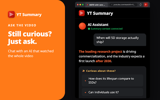 YT Summary— YouTube Summarizer :: Summarize YouTube videos your way, in one click.