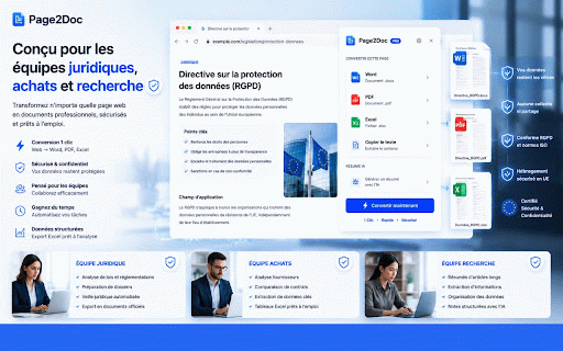 Page2Doc — Web Page to PDF, Word & Excel :: Turn webpages into Word, PDF and Excel documents with AI summaries and smart webpage chat.