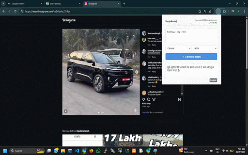 ReplyGenius :: Boost your social media growth with AI. Generate smart, engaging replies for Twitter, LinkedIn & Instagram.