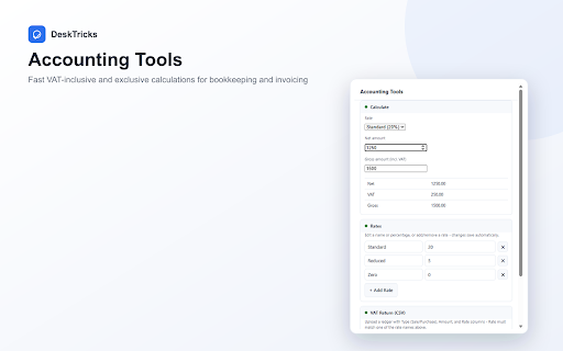 DeskTricks :: Eight office tools, one toolbar. Runs locally, your data stays on your device; only a license check ever leaves it.