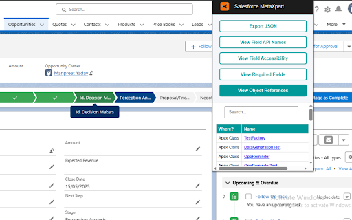 Salesforce MetaXpert :: Quickly view field API names, accessibility, required fields, export records as JSON, and check object usage effortlessly.
