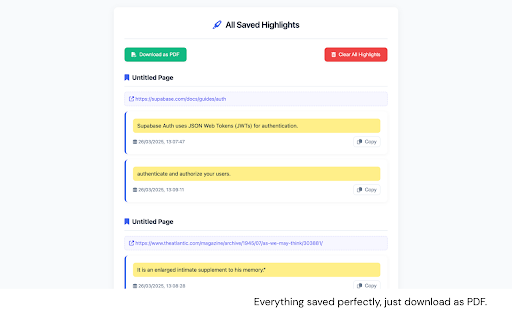 LookUp :: Highlight important text in web articles and save them as PDFs