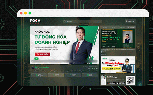 PDCA :: Truy cập nhanh khóa học, theo dõi tiến độ và học bài mọi lúc, mọi nơi ngay trên trình duyệt.